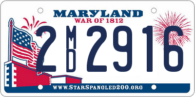 MD license plate 2MD2916