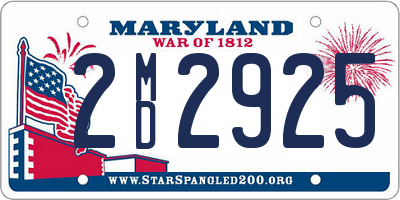 MD license plate 2MD2925