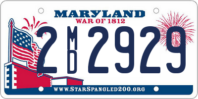 MD license plate 2MD2929