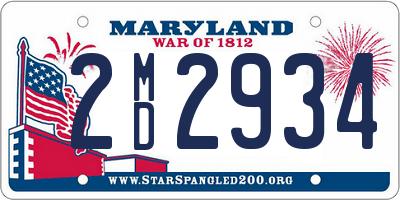 MD license plate 2MD2934