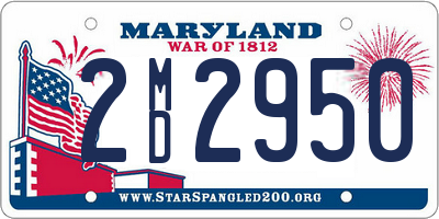 MD license plate 2MD2950