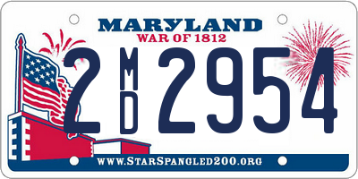 MD license plate 2MD2954