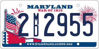 MD license plate 2MD2955