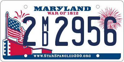 MD license plate 2MD2956