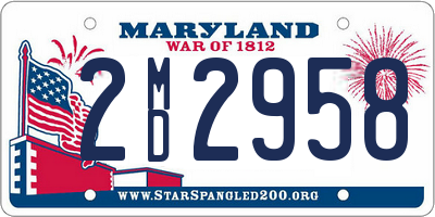 MD license plate 2MD2958