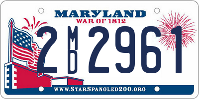 MD license plate 2MD2961