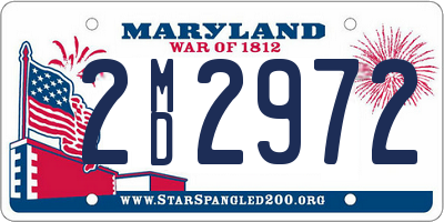 MD license plate 2MD2972