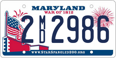 MD license plate 2MD2986