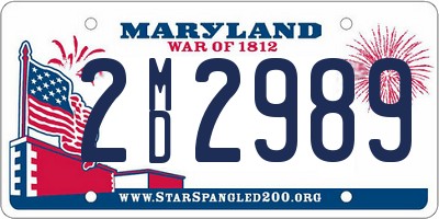 MD license plate 2MD2989