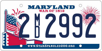 MD license plate 2MD2992