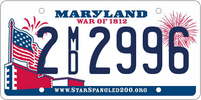 MD license plate 2MD2996