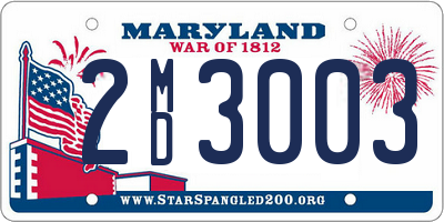 MD license plate 2MD3003