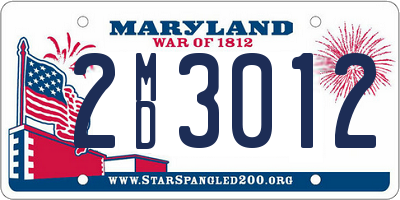 MD license plate 2MD3012