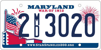 MD license plate 2MD3020