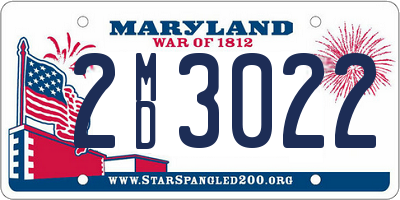 MD license plate 2MD3022