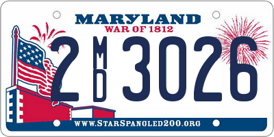 MD license plate 2MD3026