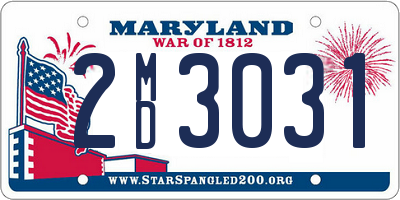 MD license plate 2MD3031