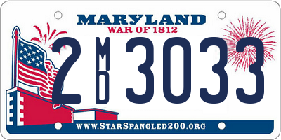 MD license plate 2MD3033