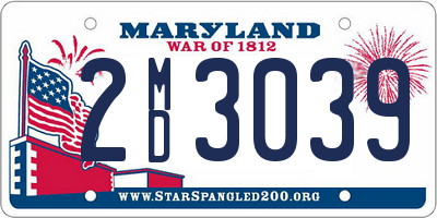 MD license plate 2MD3039