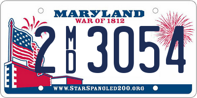 MD license plate 2MD3054