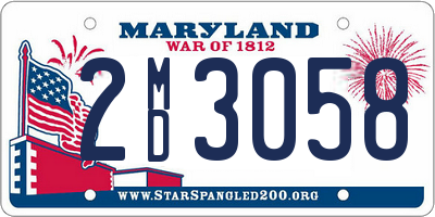 MD license plate 2MD3058