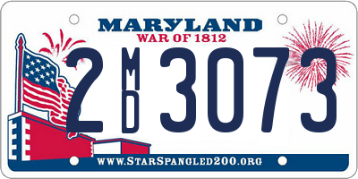 MD license plate 2MD3073