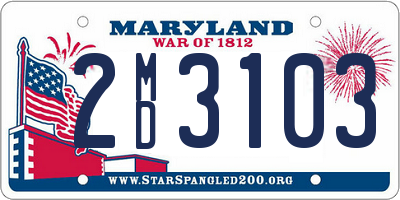 MD license plate 2MD3103