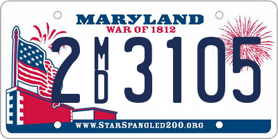 MD license plate 2MD3105