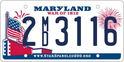 MD license plate 2MD3116