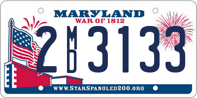 MD license plate 2MD3133