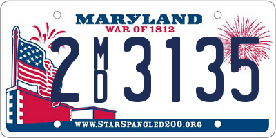 MD license plate 2MD3135