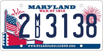 MD license plate 2MD3138