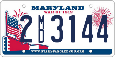 MD license plate 2MD3144
