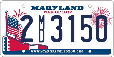 MD license plate 2MD3150