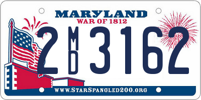 MD license plate 2MD3162