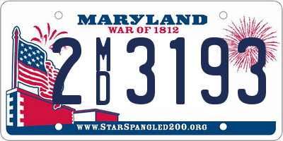 MD license plate 2MD3193