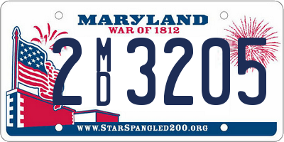 MD license plate 2MD3205