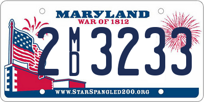 MD license plate 2MD3233