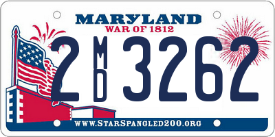 MD license plate 2MD3262