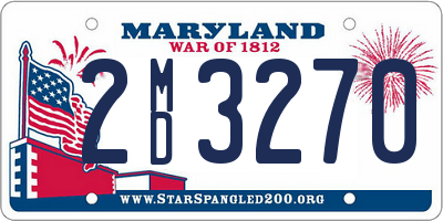 MD license plate 2MD3270