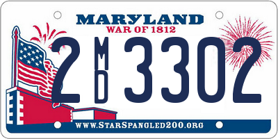 MD license plate 2MD3302