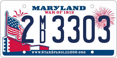 MD license plate 2MD3303