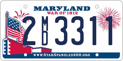 MD license plate 2MD3311