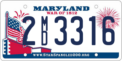 MD license plate 2MD3316