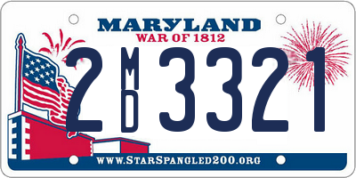 MD license plate 2MD3321