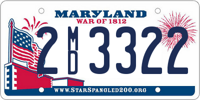 MD license plate 2MD3322