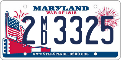 MD license plate 2MD3325