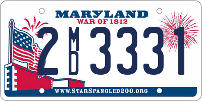 MD license plate 2MD3331