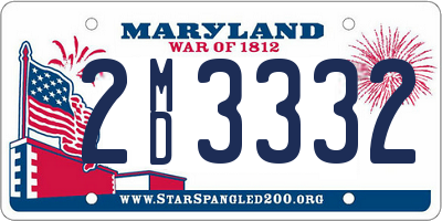 MD license plate 2MD3332