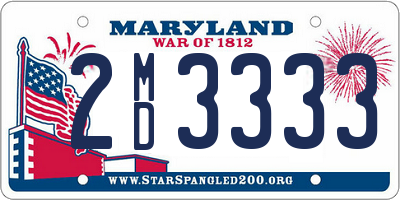 MD license plate 2MD3333